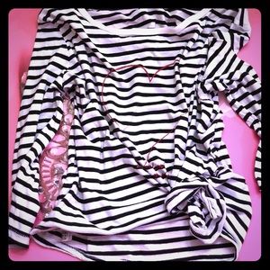 3/4 Sleeve Length Stripe Shirt